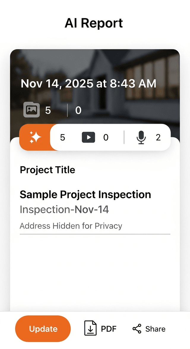 Professional AI-generated report with photos and annotations