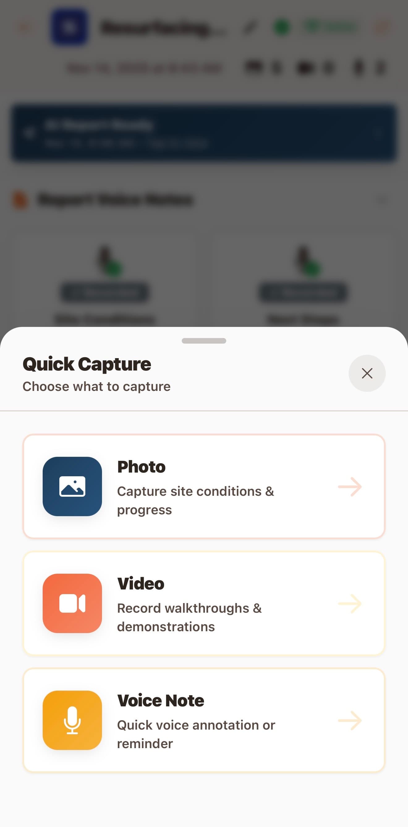 reporOne - Quick Capture